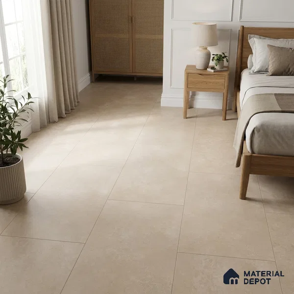 Cement Look Wall & Floor Matte Finish Taupe Vitrified Tile | TL 06133 D 4 ft x 2 ft - 9 mm | Suitable For Living Room, Hall & Study