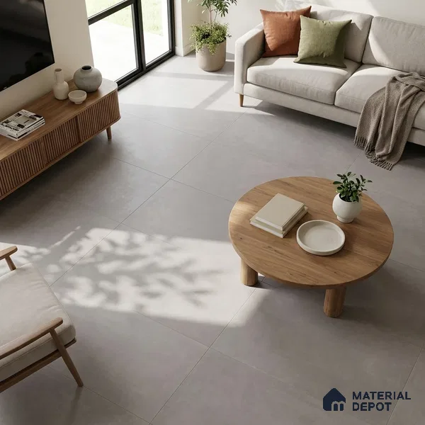 Cement Floor & Wall Tile TL 06134 G Elegance Grey 4 ft x 2 ft Vitrified Matte Finish - 9 mm | 4 Random Design | Suitable For Living Room, Bedroom, Bathroom, Kitchen
