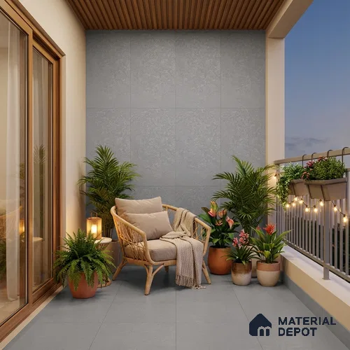 Punch Floor & Wall Tile TL 06137 B Rock Lapatto Grey 4 ft x 2 ft | Lappato Matte Finish Full Body Vitrified Tile - 9 mm | Ideal For Living Room, Bedroom, Bathroom, Kitchen