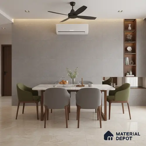 Punch Floor & Wall Tile TL 06137 C Rock Natural Grey 4 ft x 2 ft | Rock Matte Finish Full Body Vitrified Tile - 9 mm | Ideal For Living Room, Bedroom, Bathroom, Kitchen