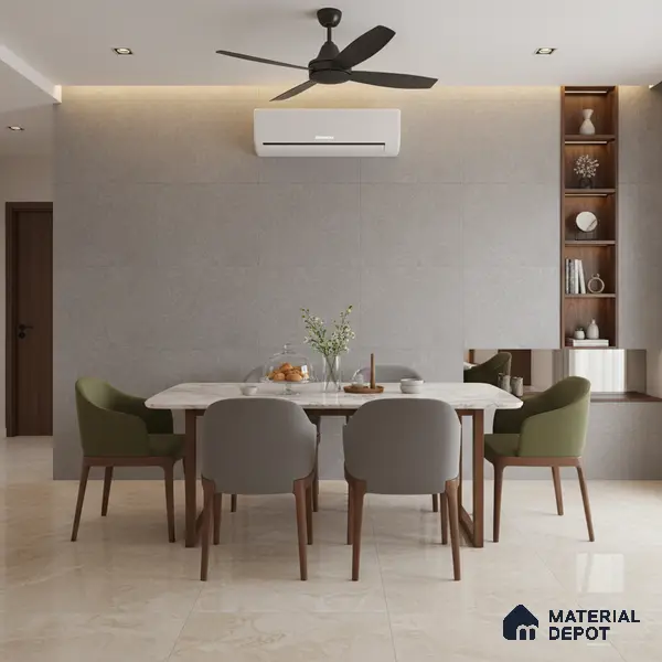 Punch Floor & Wall Tile TL 06137 C Rock Natural Grey 4 ft x 2 ft | Rock Matte Finish Full Body Vitrified Tile - 9 mm | Ideal For Living Room, Bedroom, Bathroom, Kitchen
