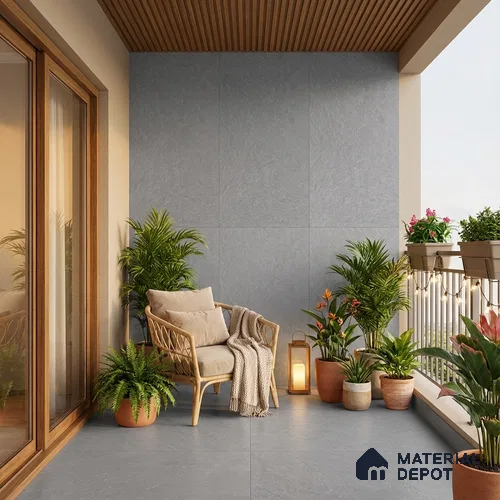 Punch Floor & Wall Tile TL 06137 C Rock Natural Grey 4 ft x 2 ft | Rock Matte Finish Full Body Vitrified Tile - 9 mm | Ideal For Living Room, Bedroom, Bathroom, Kitchen