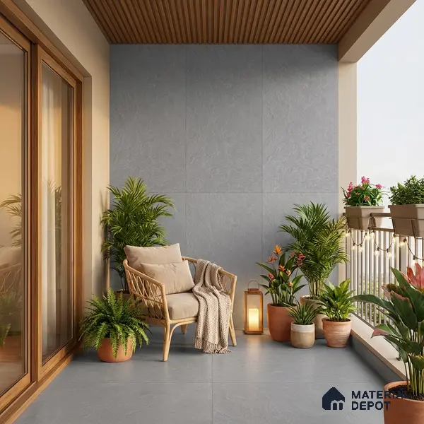 Punch Floor & Wall Tile TL 06137 C Rock Natural Grey 4 ft x 2 ft | Rock Matte Finish Full Body Vitrified Tile - 9 mm | Ideal For Living Room, Bedroom, Bathroom, Kitchen