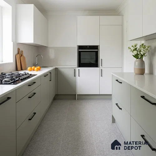 Terrazzo Floor & Wall Tile TL 06137 D S&P Grey 4 ft x 2 ft Vitrified Matte Finish - 9 mm | Ideal For Living Room, Bedroom, Bathroom, Kitchen