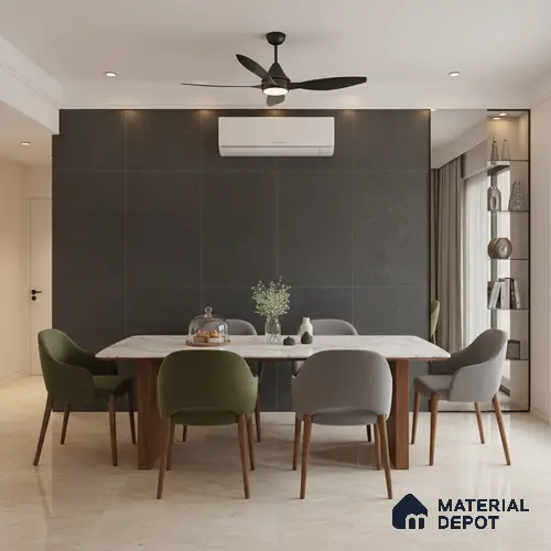 Punch Floor & Wall Tile TL 06141 C Rock Natural Nero 4 ft x 2 ft | Rock Matte Finish Full Body Vitrified Tile - 9 mm | Ideal For Living Room, Bedroom, Bathroom, Kitchen