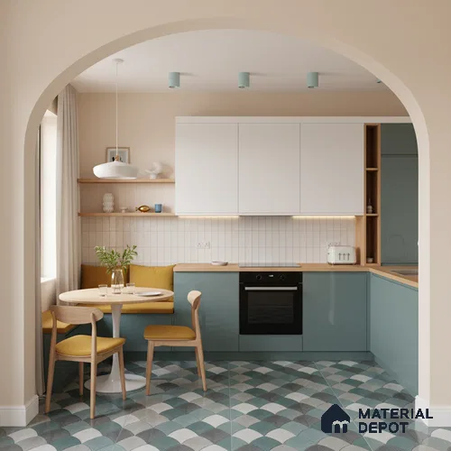 Moroccan Look Floor & Wall Tile TL 06146 Argo 2 ft x 2 ft Sinker Finish Vitrified Tile - 9 mm | Suitable For Kitchen, Accent/Feature Wall, Bathroom | Please Expect a Slight Variation of Pattern