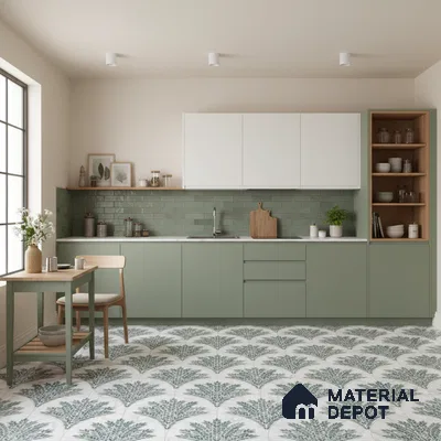 Moroccan Look Floor & Wall Tile TL 06147 Felis 2 ft x 2 ft Glitter Glossy Finish Vitrified Tile - 9 mm  | Suitable For Living Room, Dining, Bathroom & Kitchen | Please Expect a Slight Variation of Pattern (Sample)