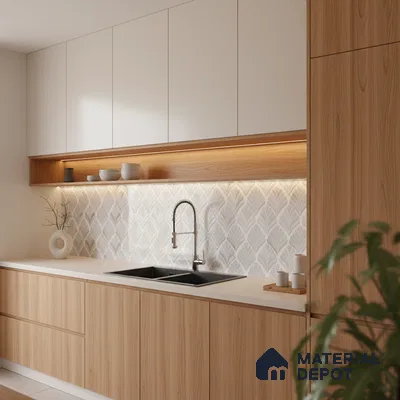 Moroccan Look Floor & Wall Tile TL 06148 Antares 2 ft x 2 ft Sinker Finish Vitrified Tile - 9 mm | Suitable For Kitchen, Accent/Feature Wall, Bathroom | Please Expect a Slight Variation of Pattern