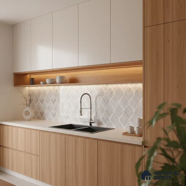 Moroccan Look Floor & Wall Tile TL 06148 Antares 2 ft x 2 ft Sinker Finish Vitrified Tile - 9 mm | Suitable For Kitchen, Accent/Feature Wall, Bathroom | Please Expect a Slight Variation of Pattern