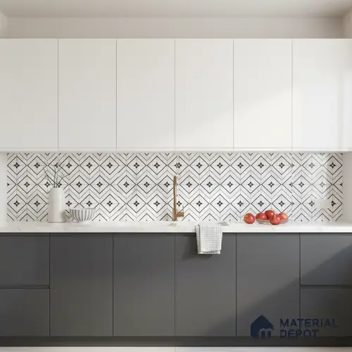Moroccan Look Floor & Wall Tile TL 06149 Alya 2 ft x 2 ft Sinker Finish Vitrified Tile - 9 mm | Suitable For Living Room, Dining, Bathroom & Kitchen | Please Expect a Slight Variation of Pattern