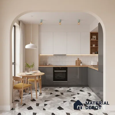 Moroccan Look Floor & Wall Tile TL 06150 Orion 2 ft x 2 ft Sinker Finish Vitrified Tile - 9 mm | Suitable For Kitchen, Living Room, Bedroom | Please Expect a Slight Variation of Pattern