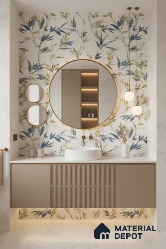 Marble Look Floor & Wall Tile TL 06152 Bellatrix 2 ft x 2 ft Sinker Finish Vitrified Tile - 9 mm | Suitable For Living Room, Dining, Bathroom & Kitchen | Please Expect a Slight Variation of Pattern