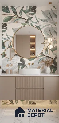 Marble Look Floor & Wall Tile TL 06152 Bellatrix 2 ft x 2 ft Sinker Finish Vitrified Tile - 9 mm  | Suitable For Living Room, Dining, Bathroom & Kitchen | Please Expect a Slight Variation of Pattern
