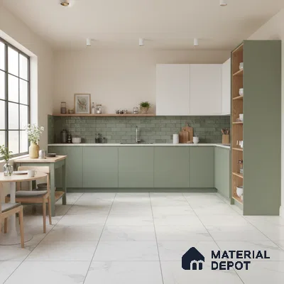 Marble Look Floor & Wall Tile TL 06152 Bellatrix 2 ft x 2 ft Sinker Finish Vitrified Tile - 9 mm  | Suitable For Living Room, Dining, Bathroom & Kitchen | Please Expect a Slight Variation of Pattern
