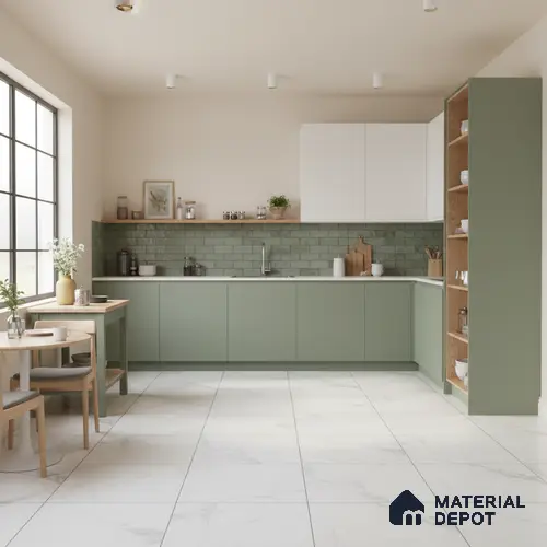 Marble Look Floor & Wall Tile TL 06152 Bellatrix 2 ft x 2 ft Sinker Finish Vitrified Tile - 9 mm  | Suitable For Living Room, Dining, Bathroom & Kitchen | Please Expect a Slight Variation of Pattern