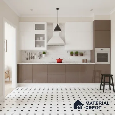 Moroccan Look Floor & Wall Tile TL 06153 Vergo 2 ft x 2 ft Sinker Finish Vitrified Tile - 9 mm  | Suitable For Living Room, Bedroom, Kitchen | Please Expect a Slight Variation of Pattern