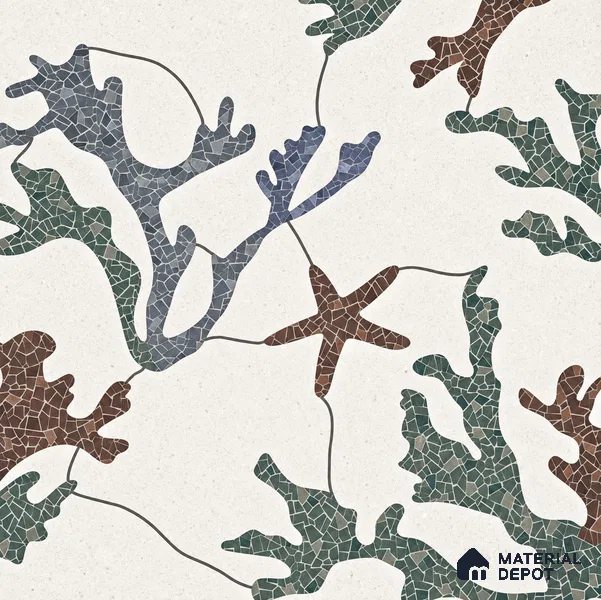 Moroccan Look Floor & Wall Tile TL 06155 Alpha 2 ft x 2 ft Sinker Finish Vitrified Tile - 9 mm | Suitable For Kitchen, Accent/Feature Wall, Dining Area | Please Expect a Slight Variation of Pattern & Random Designs