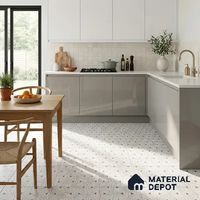 Moroccan Look Floor & Wall Tile TL 06156 Canis 2 ft x 2 ft Sinker Finish Vitrified Tile - 9 mm | Suitable For Kitchen, Bathroom, Dining Area | Please Expect a Slight Variation of Pattern