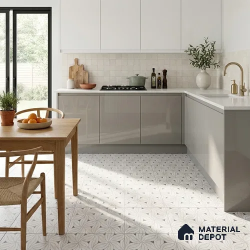 Moroccan Look Floor & Wall Tile TL 06156 Canis 2 ft x 2 ft Sinker Finish Vitrified Tile - 9 mm | Suitable For Kitchen, Bathroom, Dining Area | Please Expect a Slight Variation of Pattern