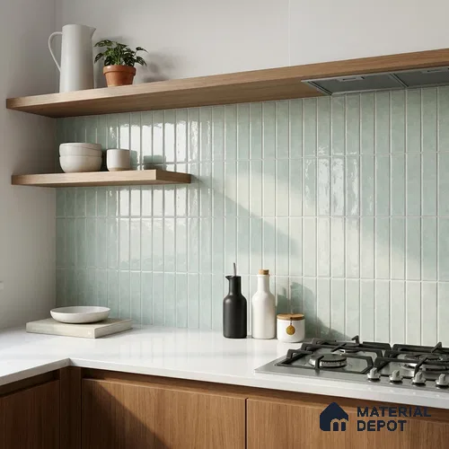Subway Wall Tile TL 06161 B Eclat Blanc Glossy Brilliance 12 x 3 inch Ceramic Glossy Finish - 10 mm | 48 Random Design | Suitable for Accent / Feature Walls, Bathroom, Kitchen Wall & Backsplashes