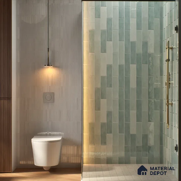 Subway Wall Tile TL 06161 B Eclat Blanc Glossy Brilliance 12 x 3 inch Ceramic Glossy Finish - 10 mm | 48 Random Design | Suitable for Accent / Feature Walls, Bathroom, Kitchen Wall & Backsplashes