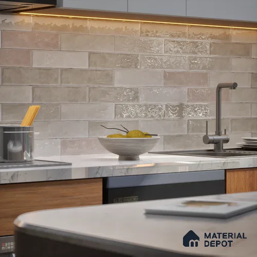 Subway Wall Tile TL 06161 C Eclat Blanc Shimmer Shine 12 x 3 inch Ceramic Glossy Finish - 10 mm | 48 Random Design | Suitable for Accent / Feature Walls, Bathroom, Kitchen Wall & Backsplashes