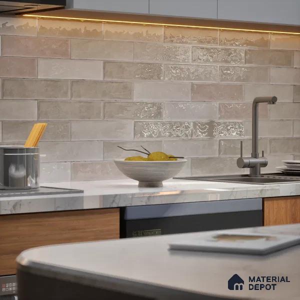 Subway Wall Tile TL 06161 C Eclat Blanc Shimmer Shine 12 x 3 inch Ceramic Glossy Finish - 10 mm | 48 Random Design | Suitable for Accent / Feature Walls, Bathroom, Kitchen Wall & Backsplashes