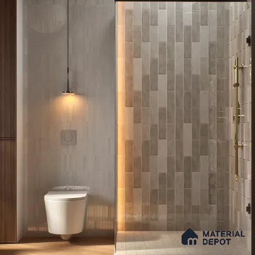 Subway Wall Tile TL 06161 C Eclat Blanc Shimmer Shine 12 x 3 inch Ceramic Glossy Finish - 10 mm | 48 Random Design | Suitable for Accent / Feature Walls, Bathroom, Kitchen Wall & Backsplashes