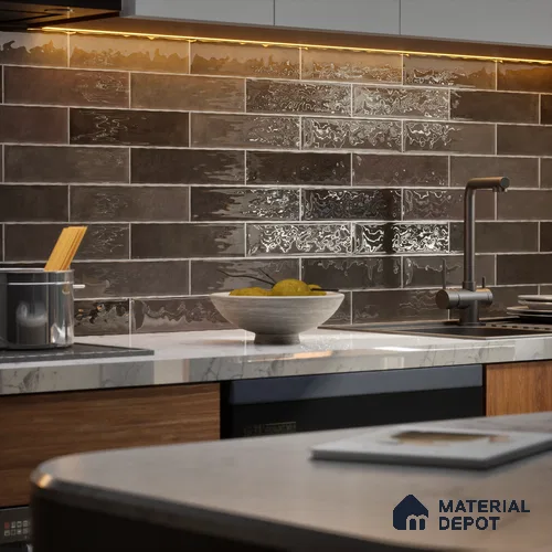 Subway Wall Tile TL 06161 E Eclat Blanc Gleam Touch 12 x 3 inch Ceramic Glossy Finish - 10 mm | 48 Random Design | Suitable for Accent / Feature Walls, Bathroom, Kitchen Wall & Backsplashes