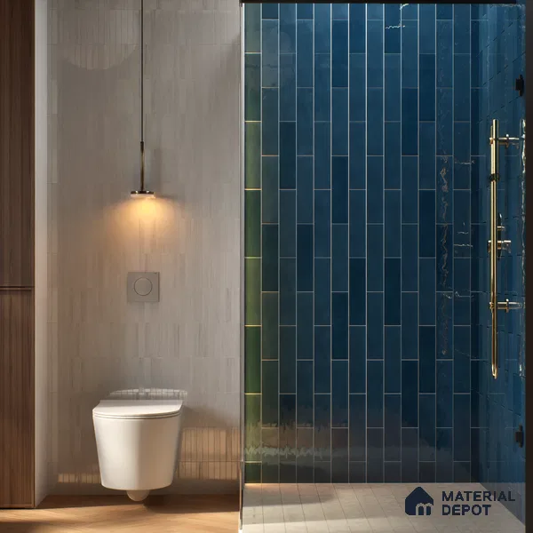 Subway Wall Tile TL 06161 F Eclat Blanc Gloss Pearl 12 x 3 inch Ceramic Glossy Finish - 10 mm | 48 Random Design | Suitable for Accent / Feature Walls, Bathroom, Kitchen Wall & Backsplashes