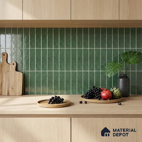 Subway Wall Tile TL 06161 H Eclat Blanc Sheen Gloss 12 x 3 inch Ceramic Glossy Finish - 10 mm | 48 Random Design | Suitable for Accent / Feature Walls, Bathroom, Kitchen Wall & Backsplashes