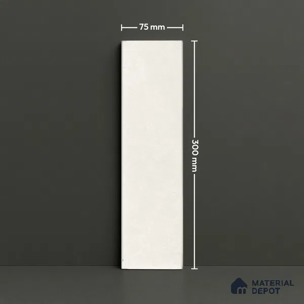 Subway Wall Tile TL 06161 Eclat Blanc Radiant Glaze 12 x 3 inch Ceramic Glossy Finish - 10 mm | 48 Random Design | Suitable for Accent / Feature Walls, Bathroom, Kitchen Wall & Backsplashes
