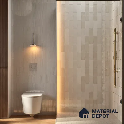 Subway Wall Tile TL 06161 Eclat Blanc Radiant Glaze 12 x 3 inch Ceramic Glossy Finish - 10 mm | 48 Random Design | Suitable for Accent / Feature Walls, Bathroom, Kitchen Wall & Backsplashes