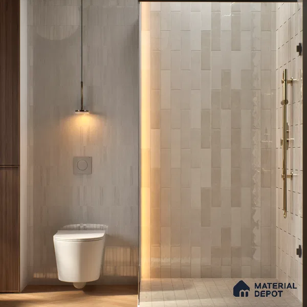 Subway Wall Tile TL 06161 Eclat Blanc Radiant Glaze 12 x 3 inch Ceramic Glossy Finish - 10 mm | 48 Random Design | Suitable for Accent / Feature Walls, Bathroom, Kitchen Wall & Backsplashes