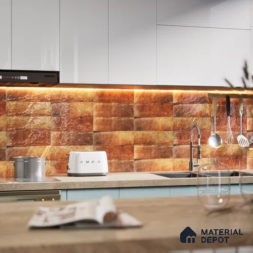 Subway Wall Tile TL 06162 G Harbor Ember Blaze 9 x 3 inch Ceramic Glossy Finish - 10 mm | 68 Random Design | Suitable for Accent / Feature Walls, Bathroom, Kitchen Wall & Backsplashes