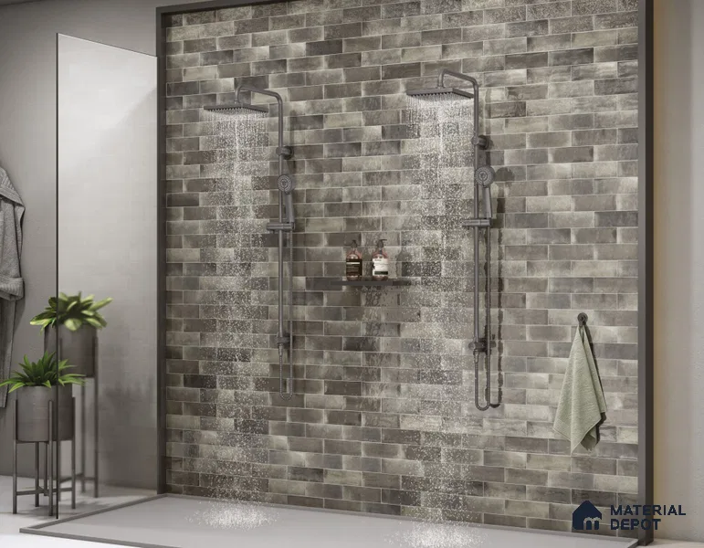 Subway Wall Tile TL 06162 H Harbor Onyx Gleam 9 x 3 inch Ceramic Glossy Finish - 10 mm | 68 Random Design | Suitable for Accent / Feature Walls, Bathroom, Kitchen Wall & Backsplashes