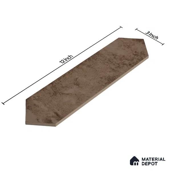 Subway Wall Tile TL 06163 B Cavalier Picket Copper Shine 12 x 3 inch Ceramic Glossy Finish - 10 mm | 16 Random Design | Suitable for Accent / Feature Walls, Bathroom, Kitchen Wall & Backsplashes