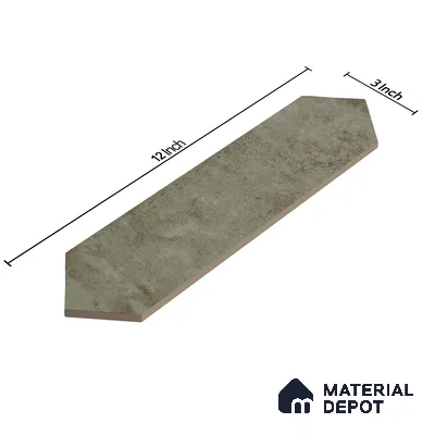 Subway Wall Tile TL 06163 E Cavalier Picket Green Luster 12 x 3 inch Ceramic Glossy Finish - 10 mm | 16 Random Design | Suitable for Accent / Feature Walls, Bathroom, Kitchen Wall & Backsplashes