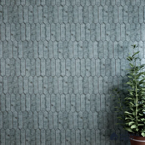 Subway Wall Tile TL 06163 Cavalier Picket Aqua Glaze 12 x 3 inch Ceramic Glossy Finish - 10 mm | 16 Random Design | Suitable for Accent / Feature Walls, Bathroom, Kitchen Wall & Backsplashes