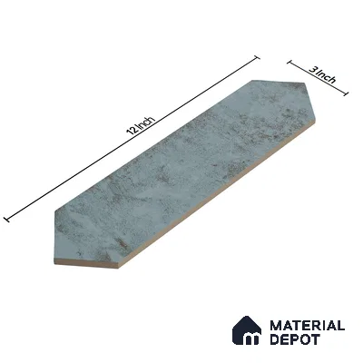 Subway Wall Tile TL 06163 Cavalier Picket Aqua Glaze 12 x 3 inch Ceramic Glossy Finish - 10 mm | 16 Random Design | Suitable for Accent / Feature Walls, Bathroom, Kitchen Wall & Backsplashes
