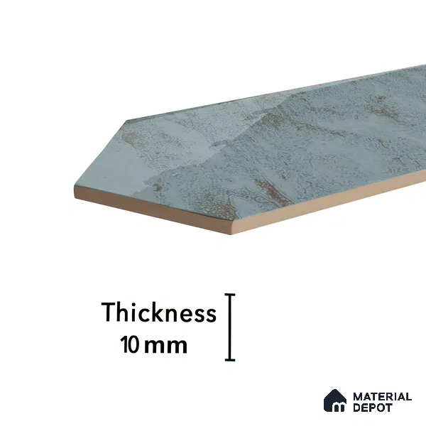 Subway Wall Tile TL 06163 Cavalier Picket Aqua Glaze 12 x 3 inch Ceramic Glossy Finish - 10 mm | 16 Random Design | Suitable for Accent / Feature Walls, Bathroom, Kitchen Wall & Backsplashes