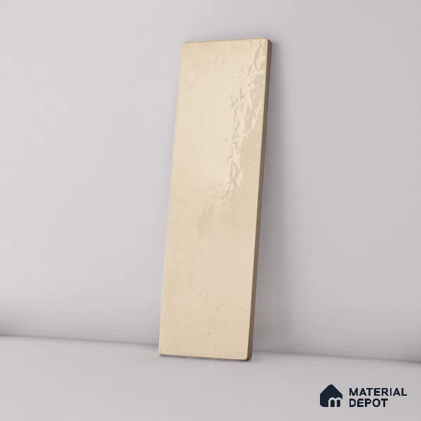 Subway Wall Tile TL 06164 F Solara Desert Sand Base 9 x 3 inch Ceramic Glossy Finish - 10 mm | 25 Random Design | Suitable for Accent / Feature Walls, Bathroom, Kitchen Wall & Backsplashes