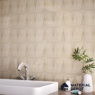 Subway Wall Tile TL 06164 F Solara Desert Sand Base 9 x 3 inch Ceramic Glossy Finish - 10 mm | 25 Random Design | Suitable for Accent / Feature Walls, Bathroom, Kitchen Wall & Backsplashes
