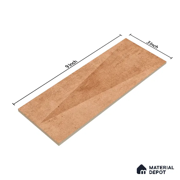 Subway Wall Tile TL 06164 G Solara Soft Dune Decor 9 x 3 inch Ceramic Glossy Finish - 10 mm | 25 Random Design | Suitable for Accent / Feature Walls, Bathroom, Kitchen Wall & Backsplashes