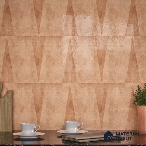 Subway Wall Tile TL 06164 H Solara Soft Dune Base 9 x 3 inch Ceramic Glossy Finish - 10 mm | 25 Random Design | Suitable for Accent / Feature Walls, Bathroom, Kitchen Wall & Backsplashes