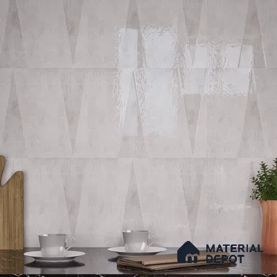 Subway Wall Tile TL 06164 J Solara Alpine White Base 9 x 3 inch Ceramic Glossy Finish - 10 mm | 25 Random Design | Suitable for Accent / Feature Walls, Bathroom, Kitchen Wall & Backsplashes