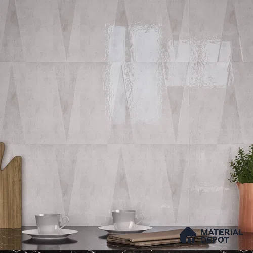 Subway Wall Tile TL 06164 J Solara Alpine White Base 9 x 3 inch Ceramic Glossy Finish - 10 mm | 25 Random Design | Suitable for Accent / Feature Walls, Bathroom, Kitchen Wall & Backsplashes