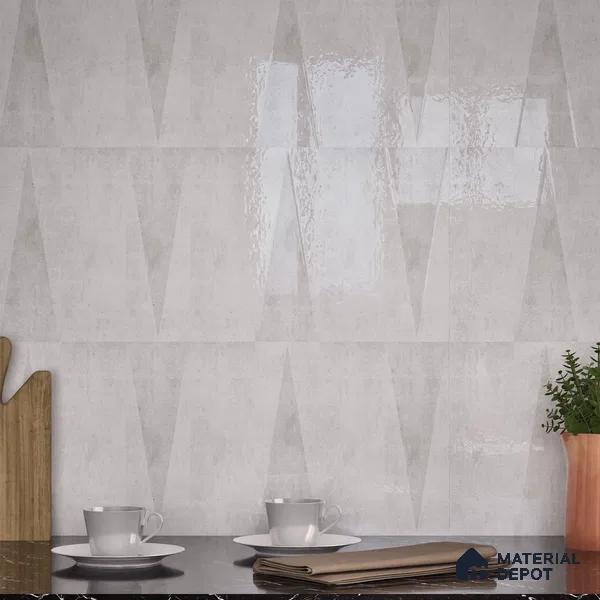 Subway Wall Tile TL 06164 J Solara Alpine White Base 9 x 3 inch Ceramic Glossy Finish - 10 mm | 25 Random Design | Suitable for Accent / Feature Walls, Bathroom, Kitchen Wall & Backsplashes