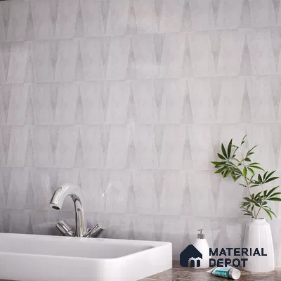 Subway Wall Tile TL 06164 J Solara Alpine White Base 9 x 3 inch Ceramic Glossy Finish - 10 mm | 25 Random Design | Suitable for Accent / Feature Walls, Bathroom, Kitchen Wall & Backsplashes