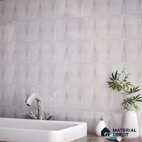 Subway Wall Tile TL 06164 J Solara Alpine White Base 9 x 3 inch Ceramic Glossy Finish - 10 mm | 25 Random Design | Suitable for Accent / Feature Walls, Bathroom, Kitchen Wall & Backsplashes